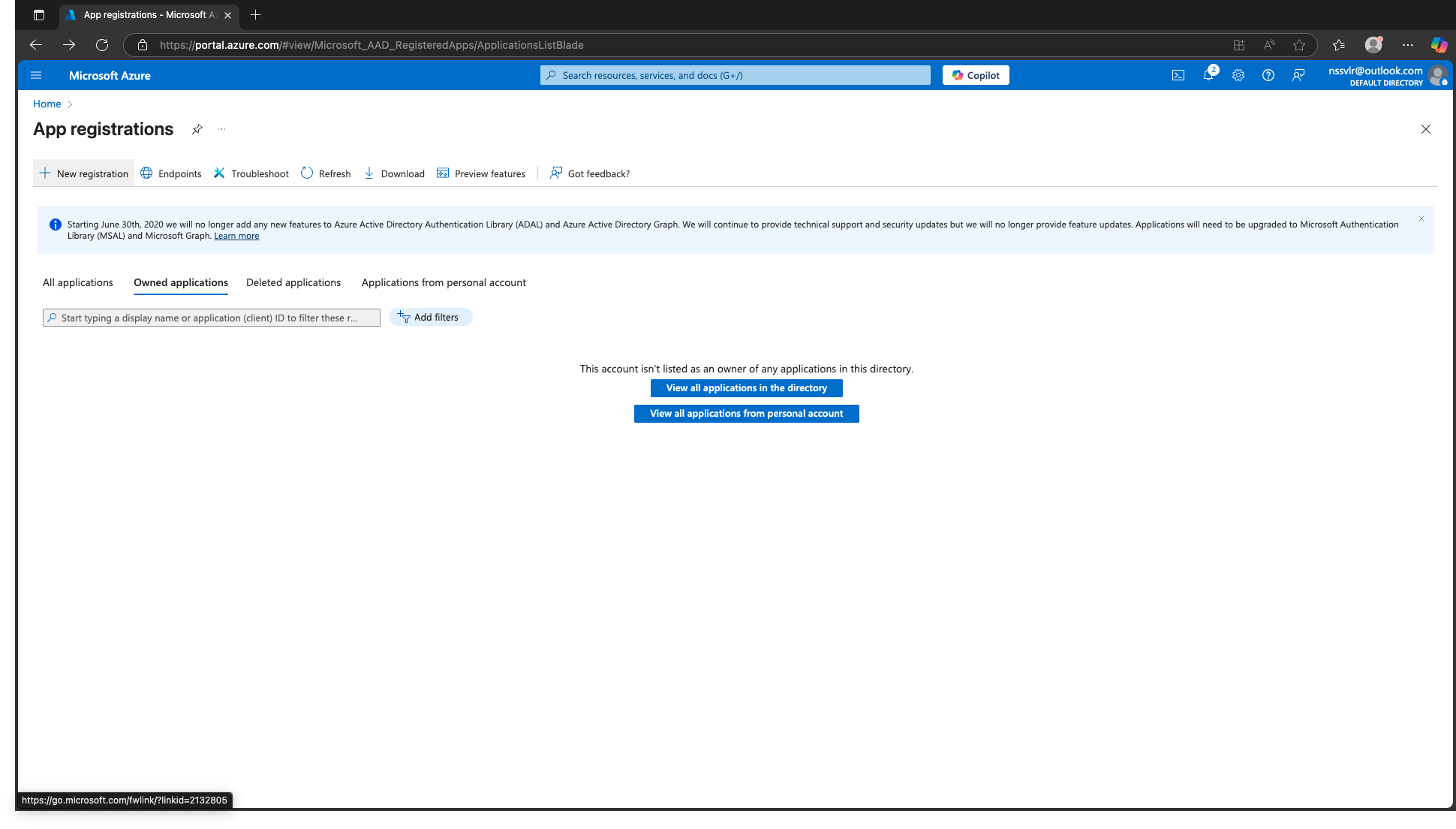 App Registration Step 1
