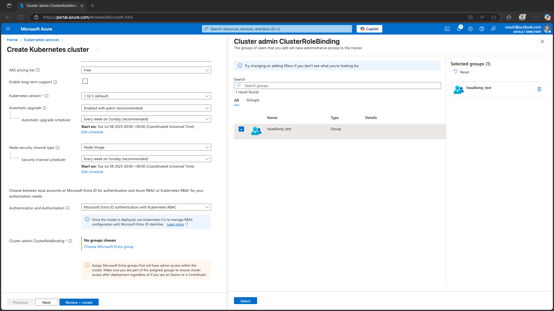 Create AKS Cluster Step 3