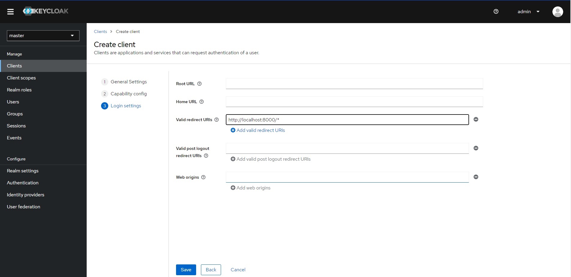 Keycloak Create Client