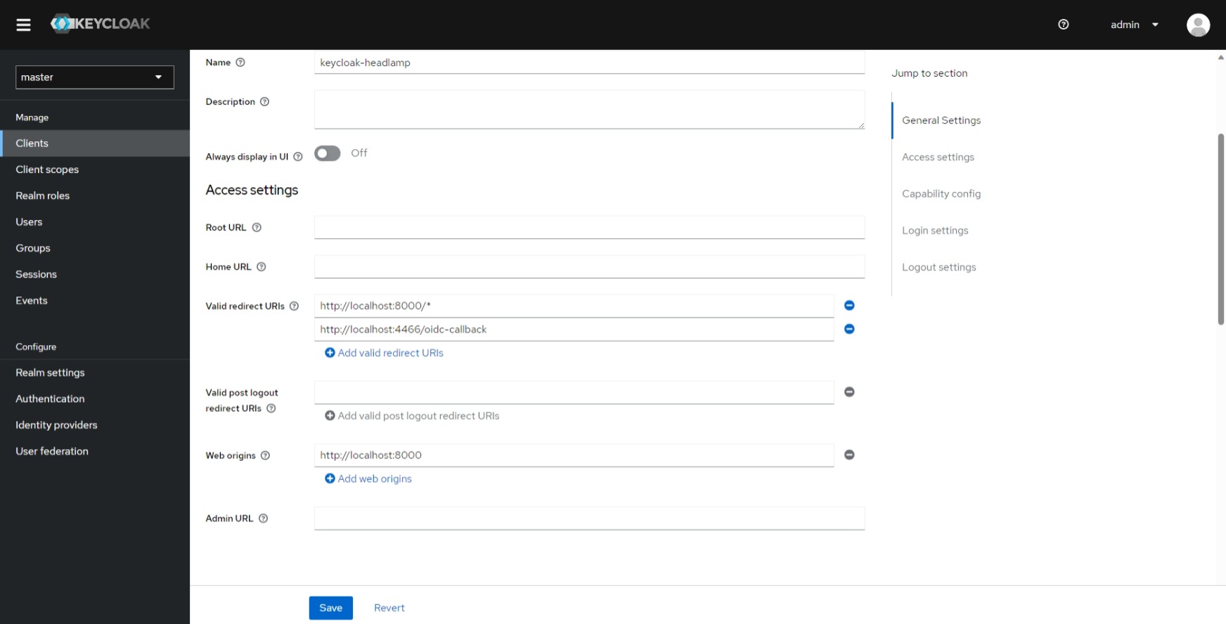 Keycloak redirect URL
