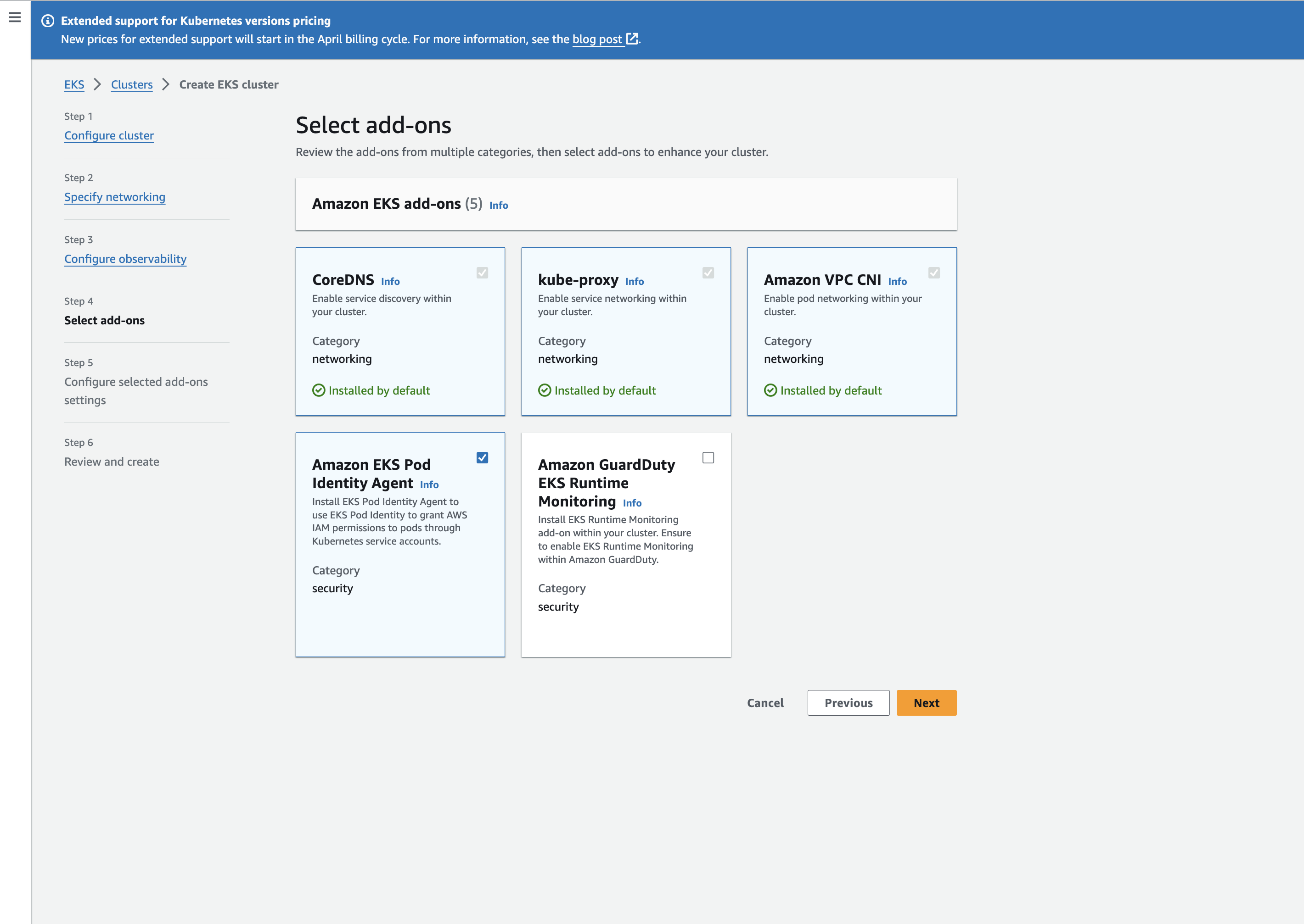 Select Add-ons