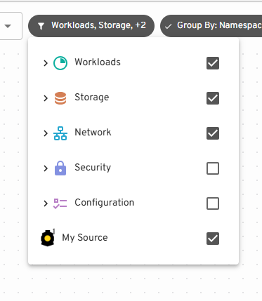 Screenshot of a source picker
